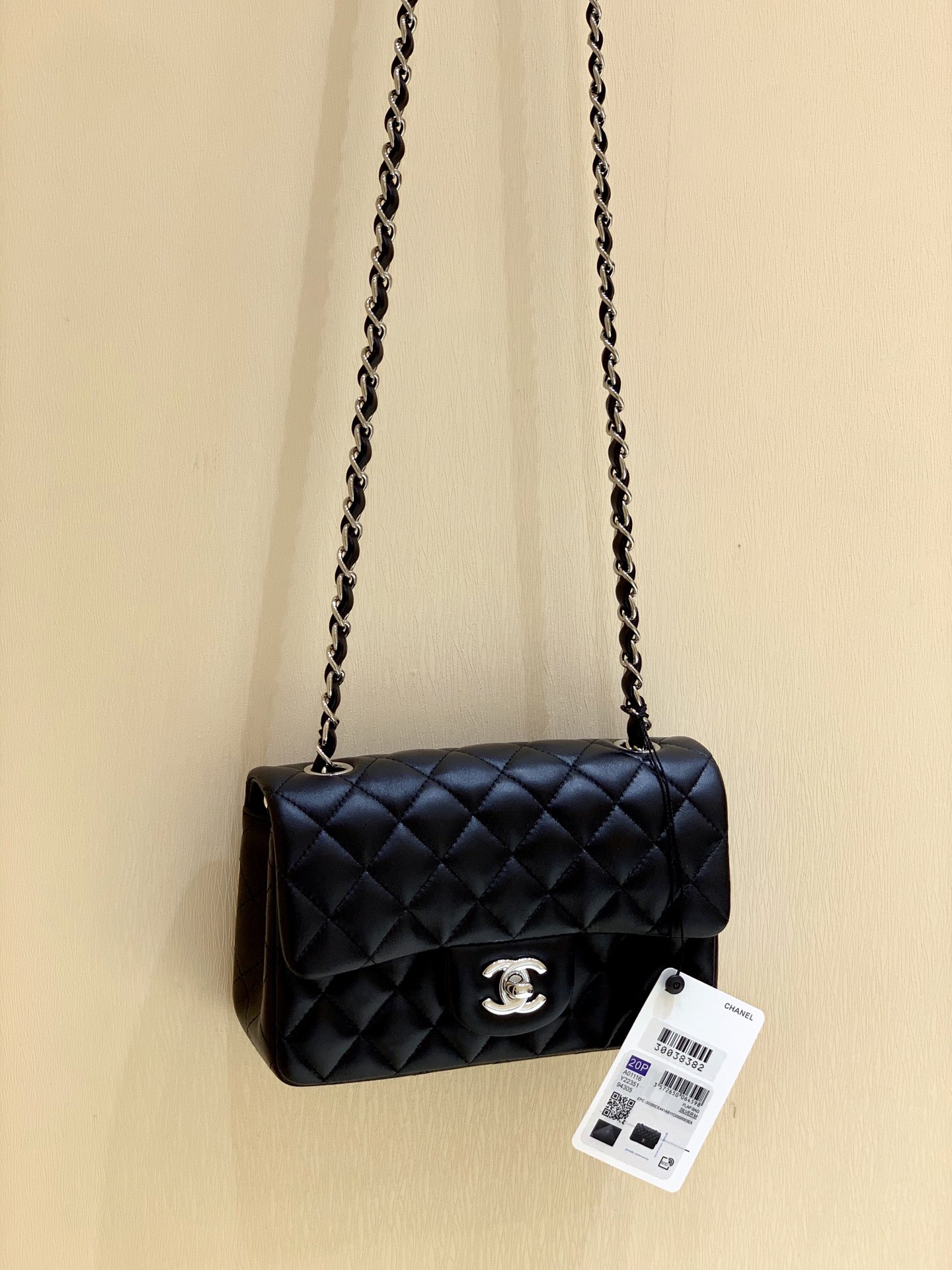 Classic Flap piel de cordero negro hebilla plateada ❤️❤️❤️
