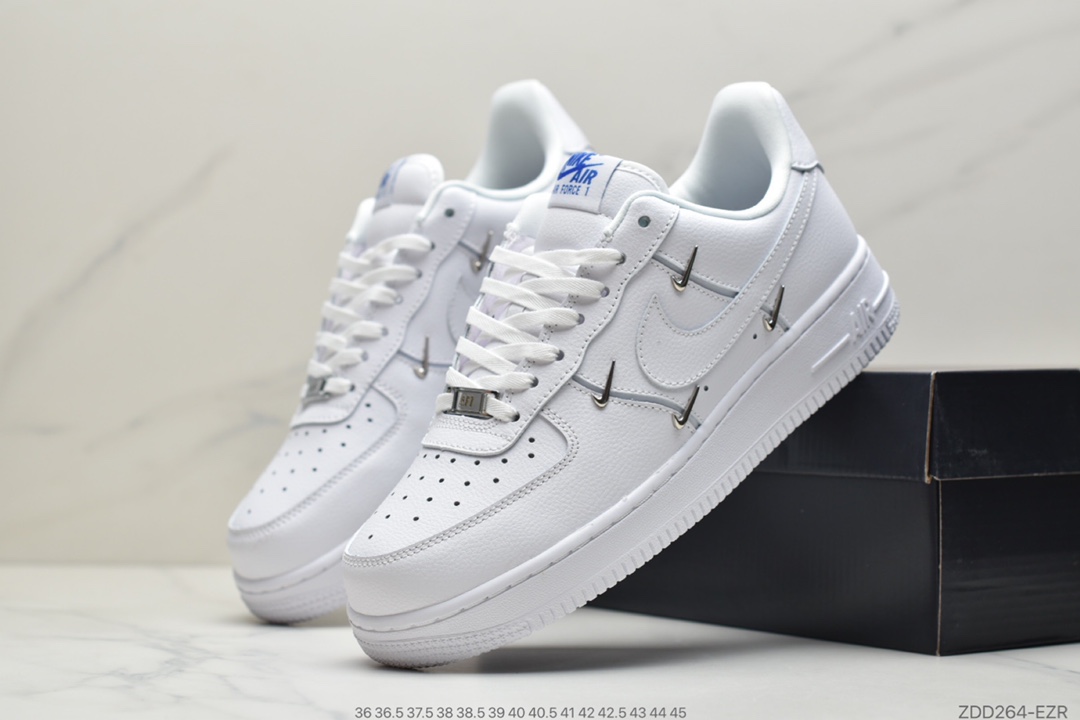 240 耐克 Air Force 1 Low ’泫雅同款 四钩AF1白蓝空军1号低帮百搭休闲运动板鞋CT1990-100