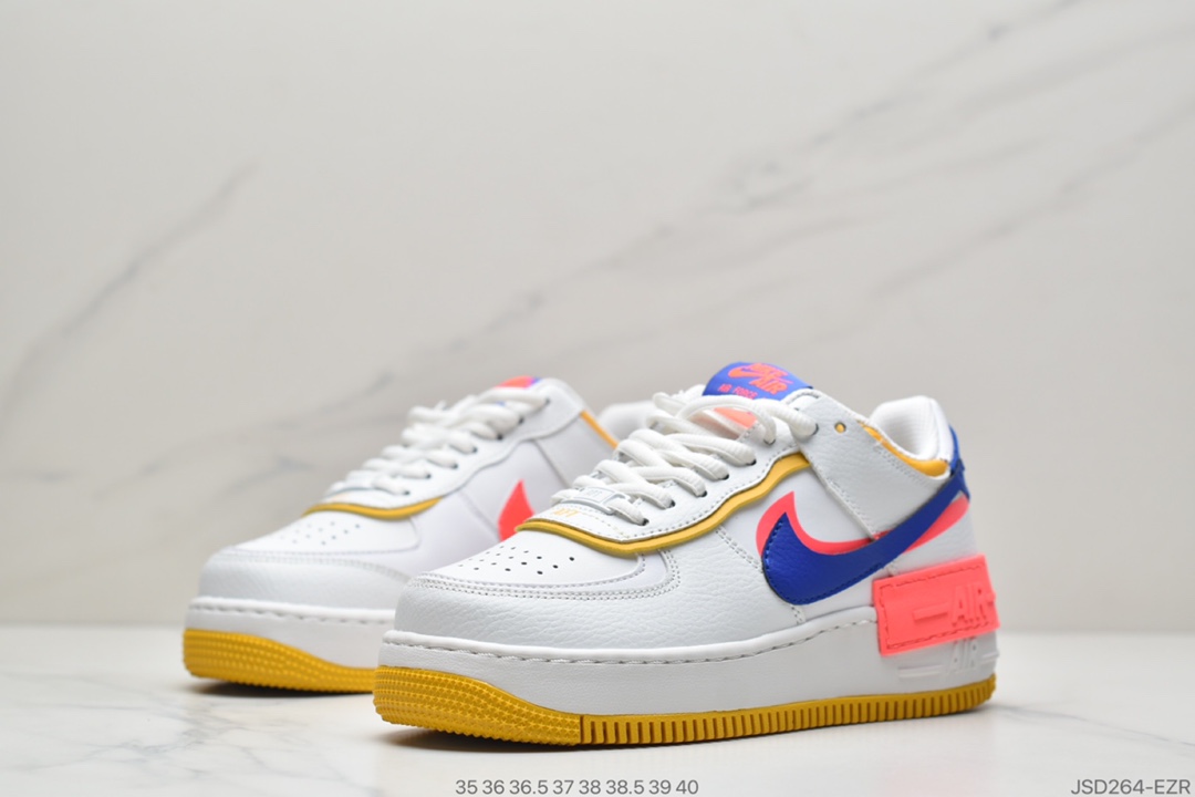 200 耐克Nike WMNS Air Force 1 Shadow 马卡龙空军一号轻量增高低帮百搭板鞋 CI0919-105