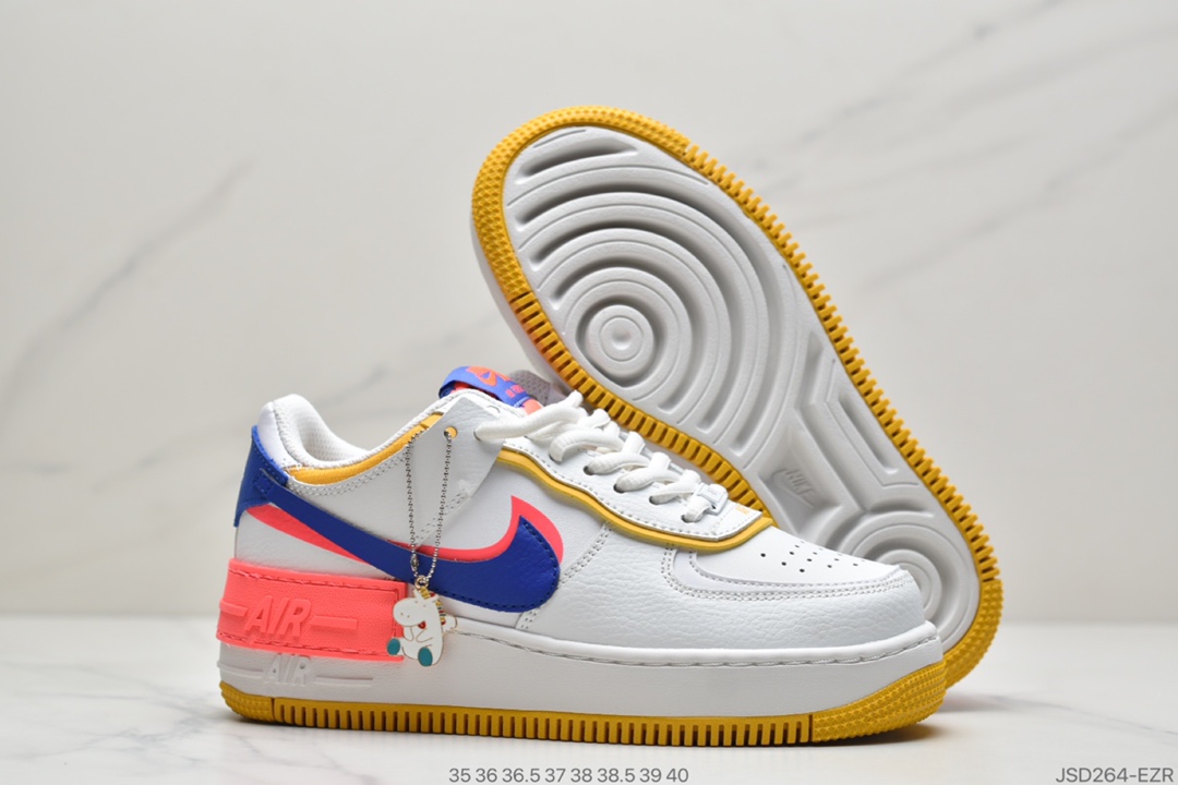 200 耐克Nike WMNS Air Force 1 Shadow 马卡龙空军一号轻量增高低帮百搭板鞋 CI0919-105