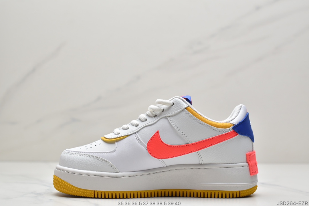 200 耐克Nike WMNS Air Force 1 Shadow 马卡龙空军一号轻量增高低帮百搭板鞋 CI0919-105