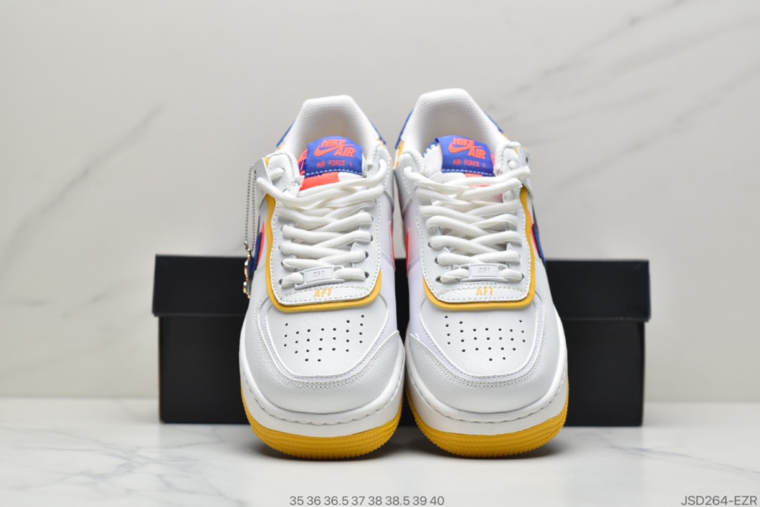 200 耐克Nike WMNS Air Force 1 Shadow 马卡龙空军一号轻量增高低帮百搭板鞋 CI0919-105