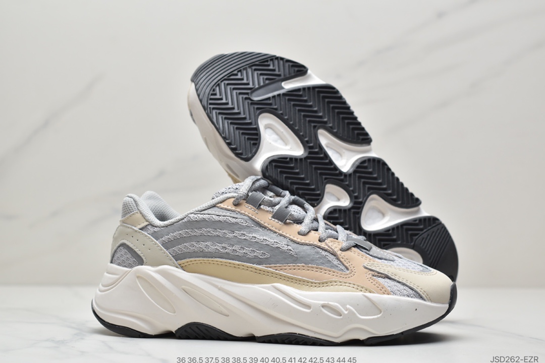 210  联乘侃爷Kanye West x Adidas Yeezy Boost 700 V2”Cream”700V2椰子系列增高姥爷风百搭休闲运动复古慢跑鞋“奶油灰白”GY7924