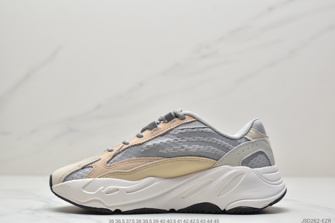 210  联乘侃爷Kanye West x Adidas Yeezy Boost 700 V2”Cream”700V2椰子系列增高姥爷风百搭休闲运动复古慢跑鞋“奶油灰白”GY7924