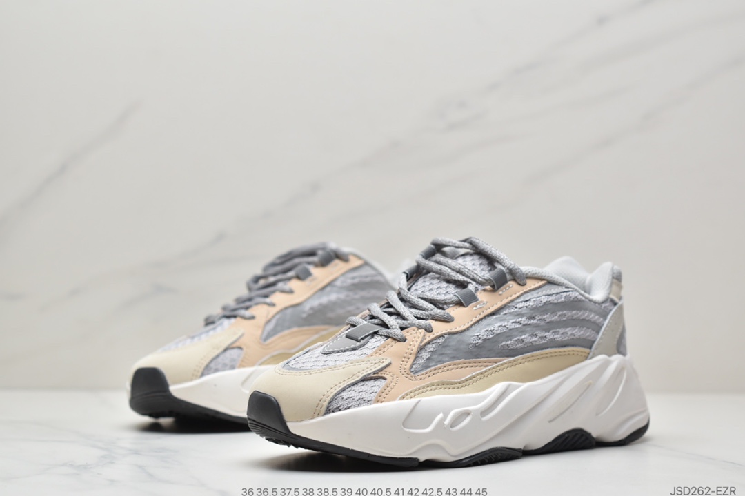210  联乘侃爷Kanye West x Adidas Yeezy Boost 700 V2”Cream”700V2椰子系列增高姥爷风百搭休闲运动复古慢跑鞋“奶油灰白”GY7924