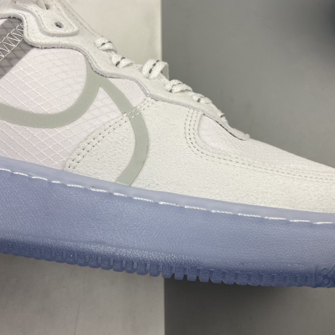 200 NK Air Force 1 React QS Light Bone 波纹 冰块 冰蓝空军一号白蓝色低帮运动休闲板鞋 CQ8879-100