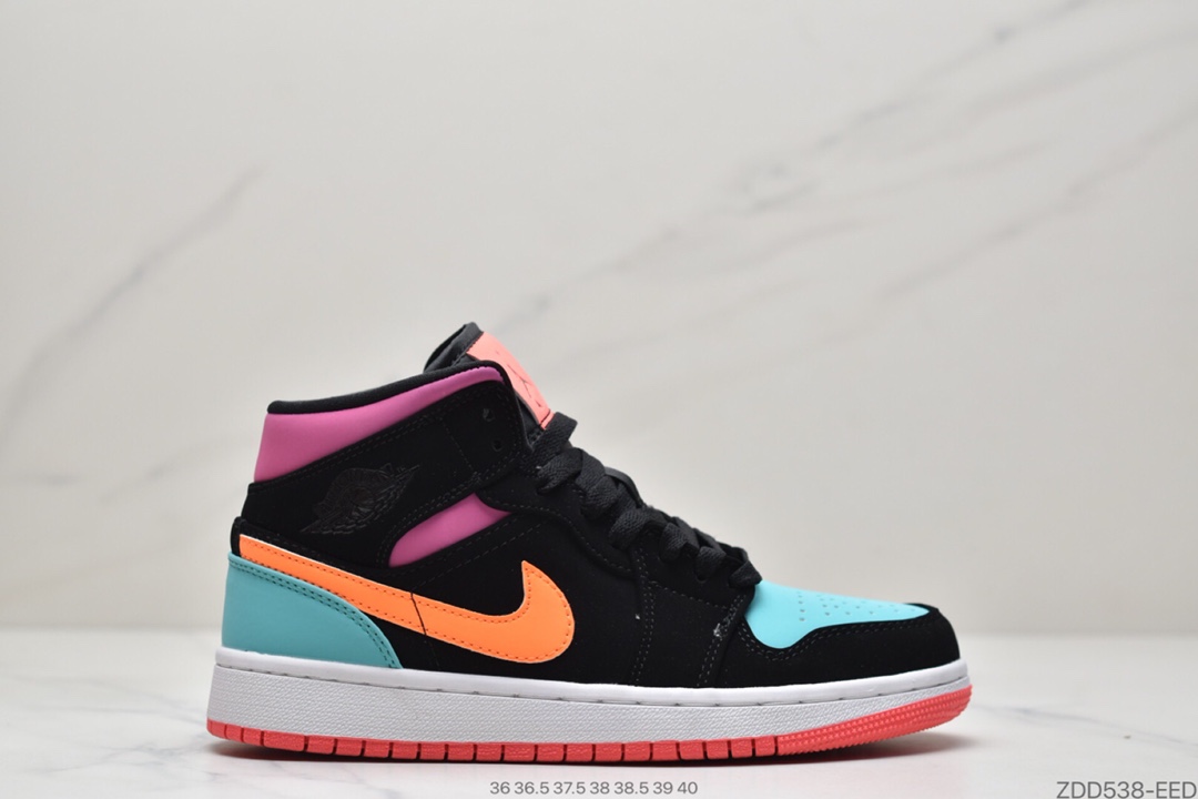 230 乔丹Air Jordan 1 MID ”黑白影子”AJ1中邦百搭文化球鞋 554724-073