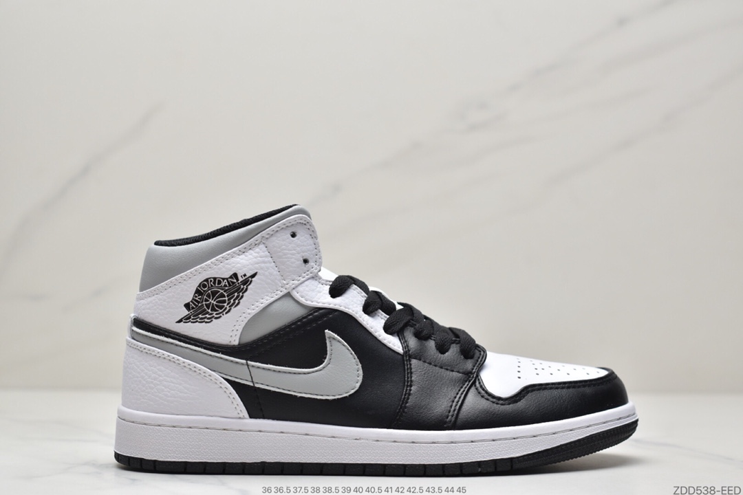 230 乔丹Air Jordan 1 MID ”黑白影子”AJ1中邦百搭文化球鞋 554724-073