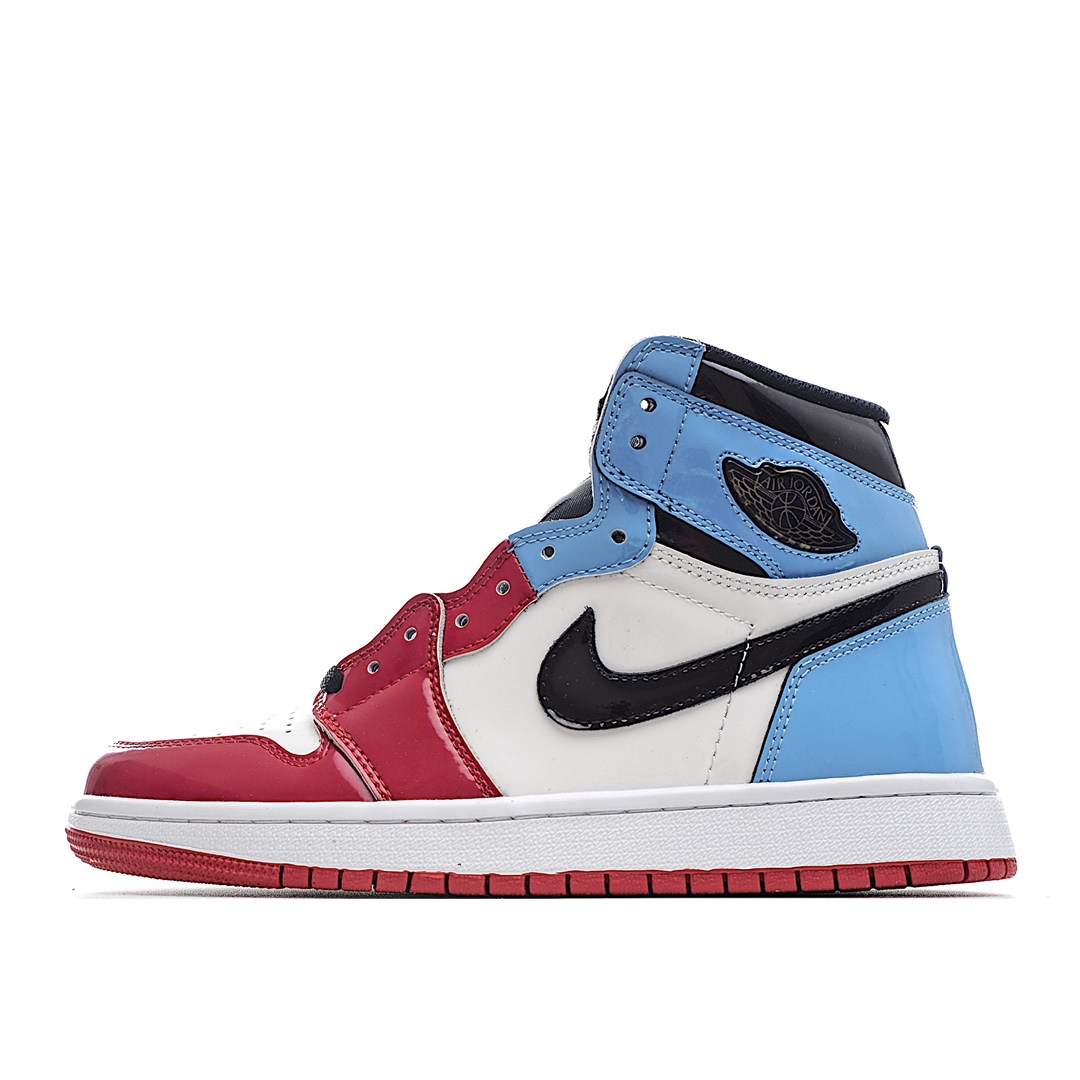 I0 Air Jordan 1 Retro High AJ1乔1高帮文化篮球鞋 漆皮红蓝警灯