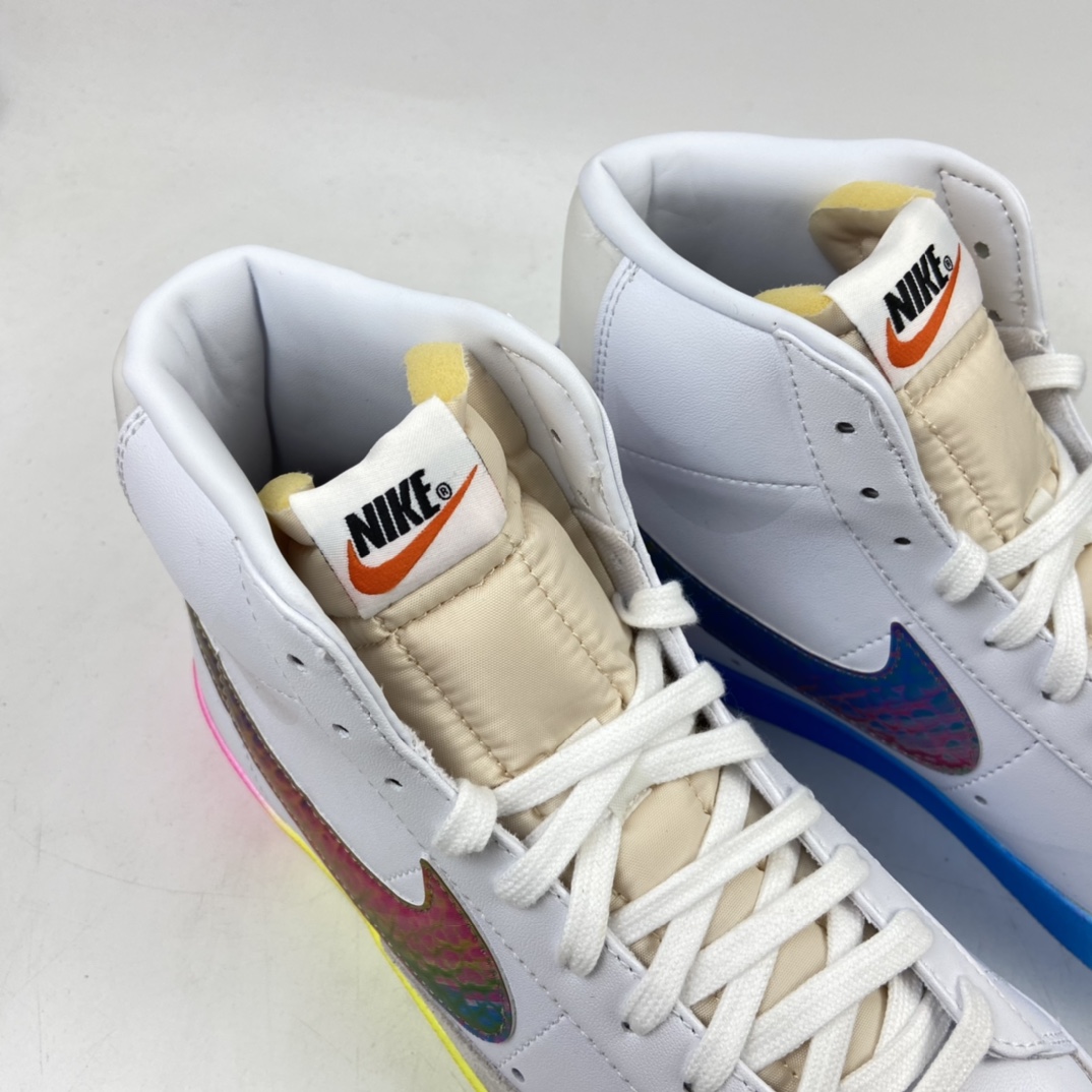 200 Nike Blazer Mid’77 Vntg Suede Mix 复刻经典皮面彩虹色高帮开拓者 CZ8653-136