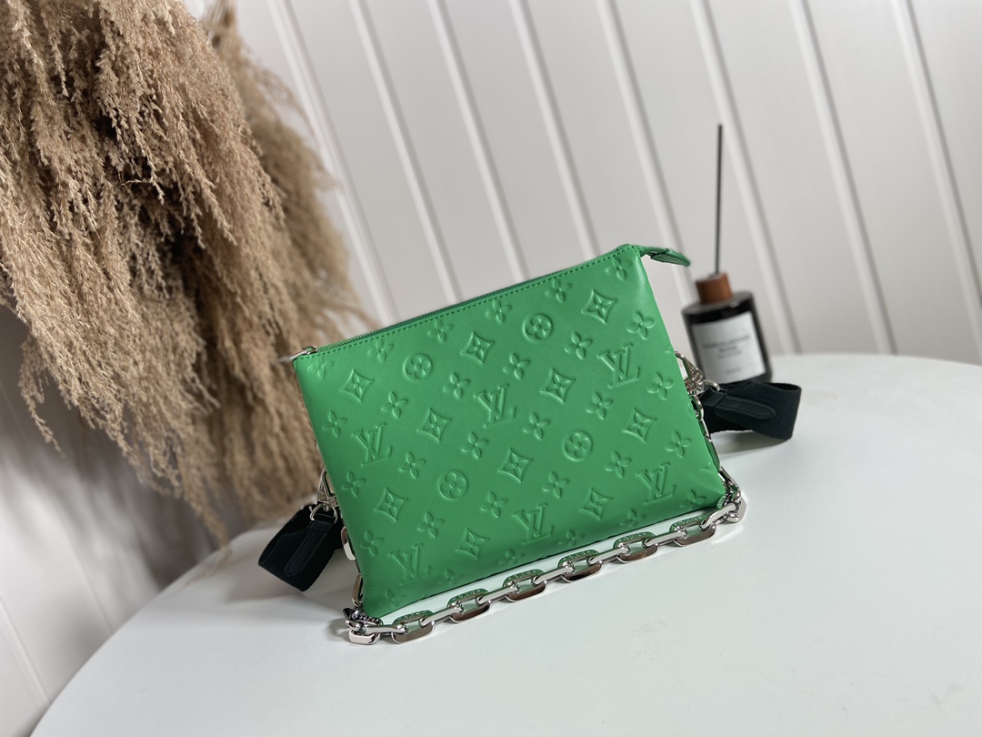 Best Quality Replica
 Louis Vuitton LV Coussin Bags Handbags Beige Green Silver White Sheepskin Spring/Summer Collection Baguette M57936