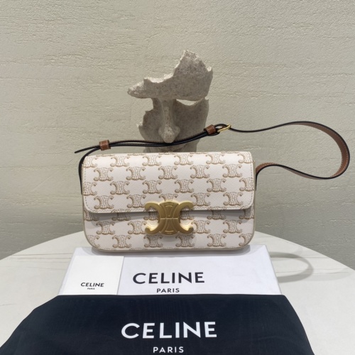 Celine Triomphe Shoulder Bag, Logo Print, Adjustable Strap, Chic Rectangular Design 1 Celine Triomphe Shoulder Bag, Logo Print, Adjustable Strap, Chic Rectangular Design