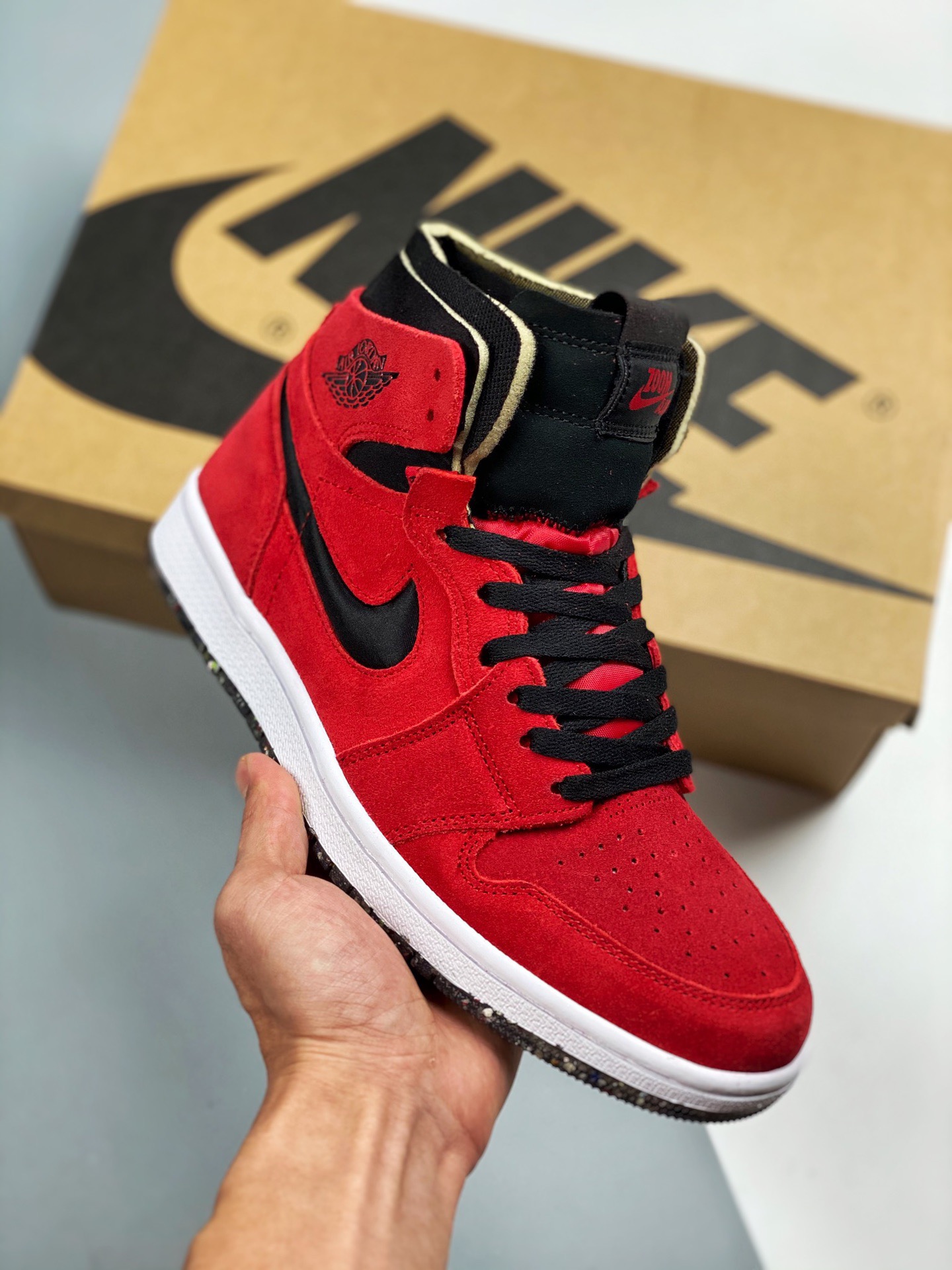Air Jordan 1 High CMFT "Crater Red" rojo y negro, League of Legends, fotos reales lanzamiento exclusivo, mismo origen d…