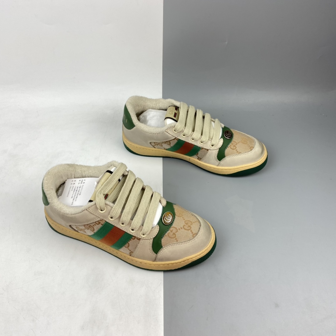 280 Gucci古驰小脏鞋系列Distressed Screener sneaker 经典原型复古百搭做旧小脏板鞋