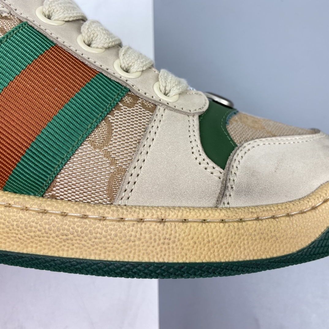 280 Gucci古驰小脏鞋系列Distressed Screener sneaker 经典原型复古百搭做旧小脏板鞋