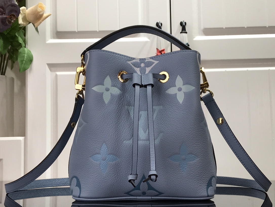 Louis Vuitton LV NeoNoe Bucket Bags Blue Pink Empreinte​ M45709