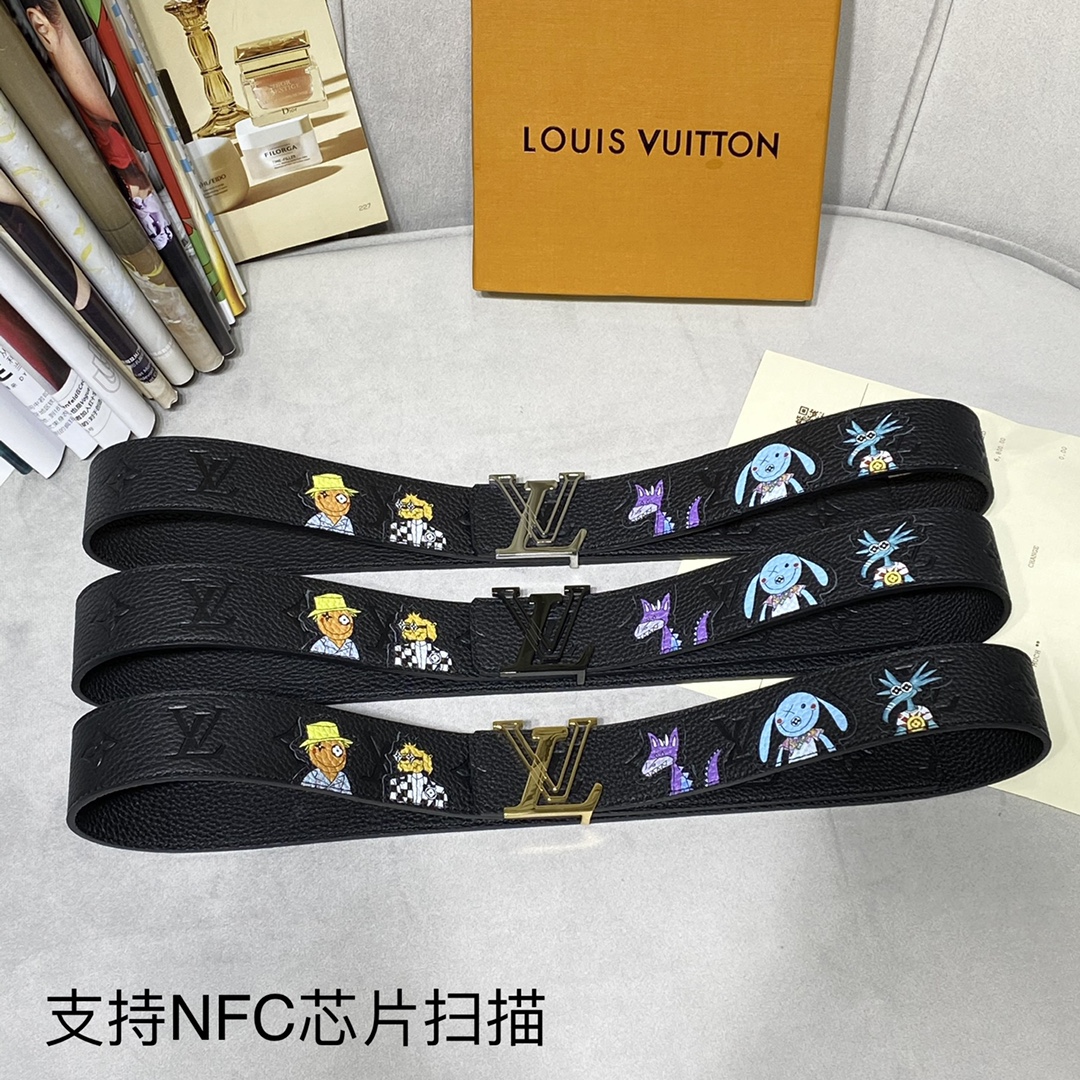 Louis Vuitton Belts Openwork Calfskin Cowhide Spring Collection