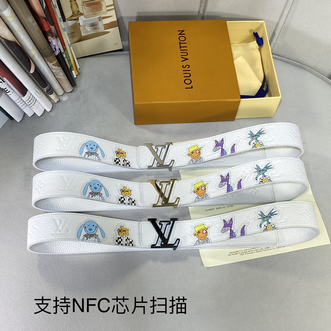 Buy High-Quality Fake
 Louis Vuitton Belts Openwork Calfskin Cowhide Spring Collection