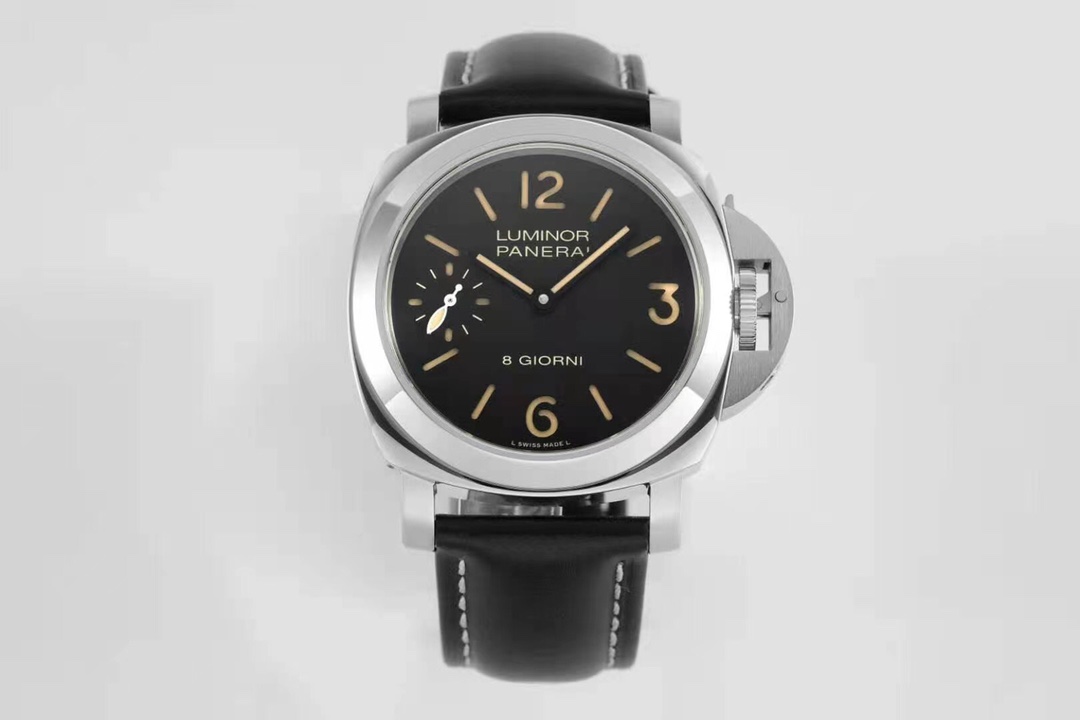 Panerai Luminor Relógio Preto Pele de vitelo Couro vaca