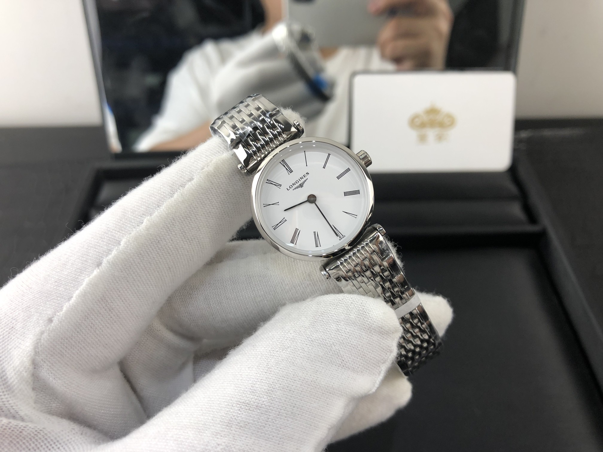 Longines 皇家 浪琴嘉岚系列全白色超薄女表
