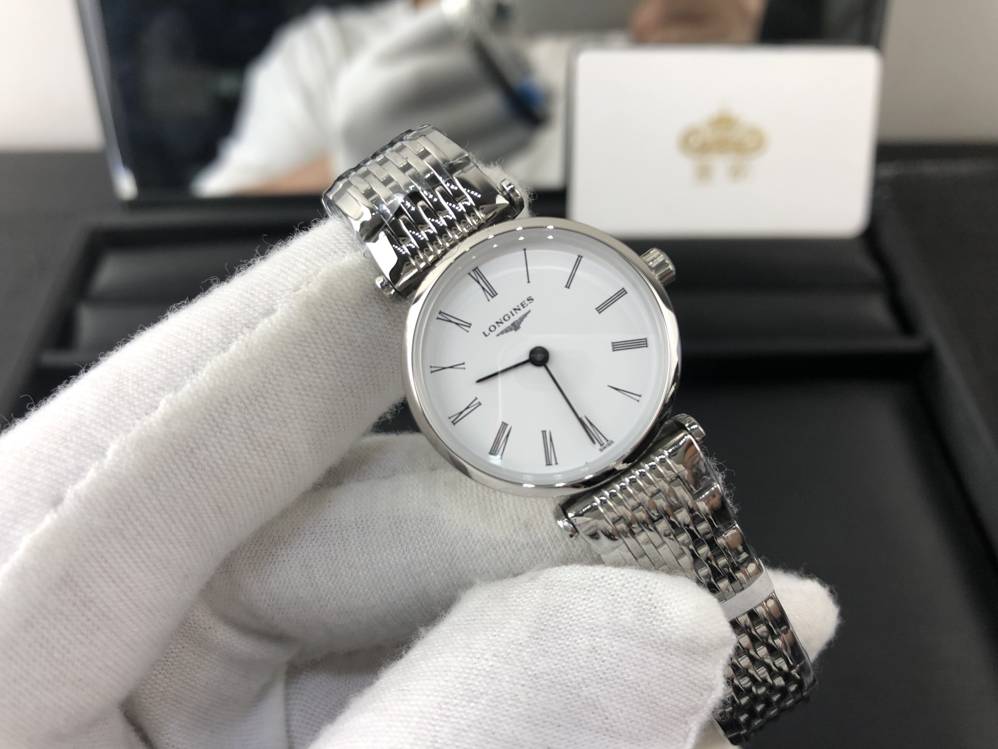 Longines 皇家 浪琴嘉岚系列全白色超薄女表