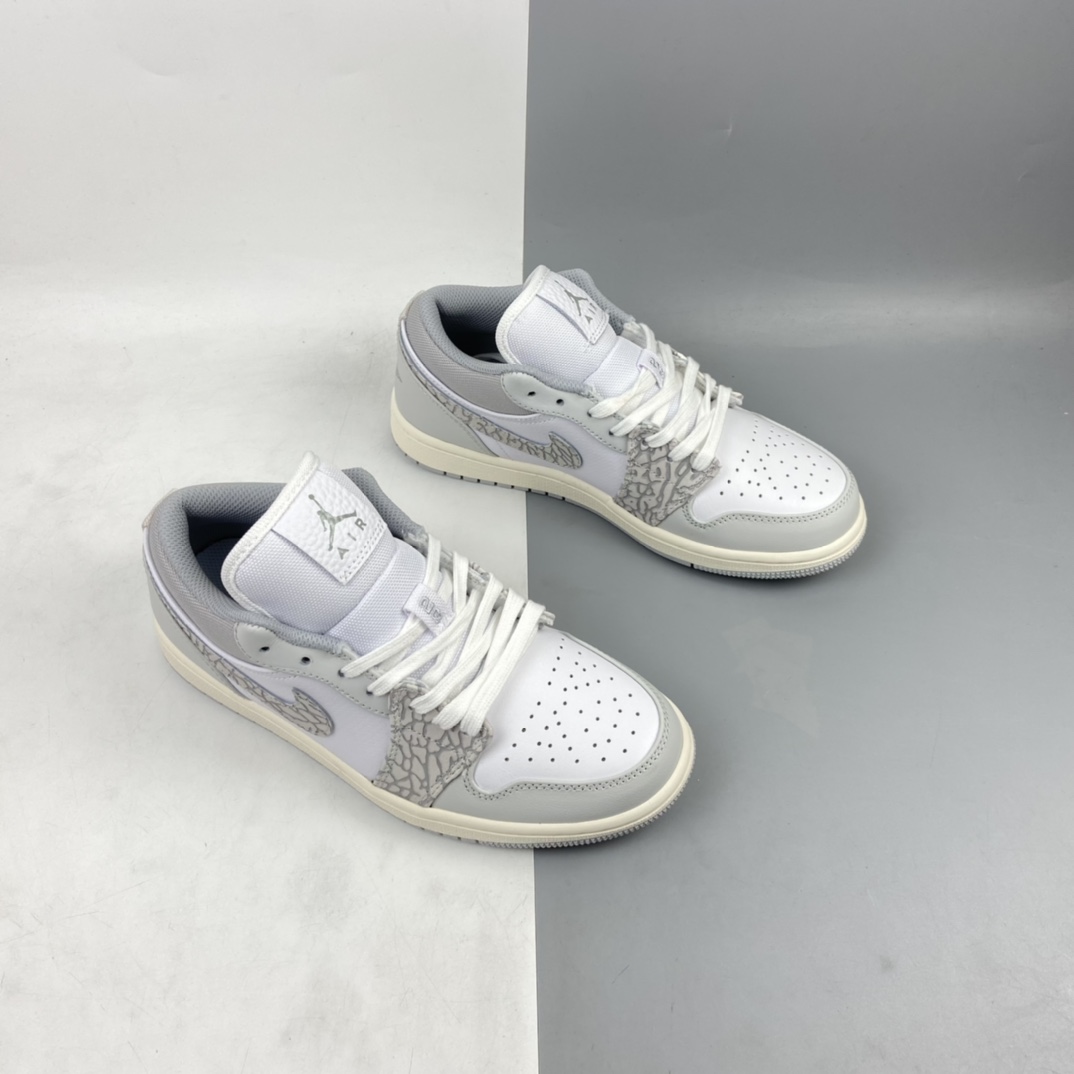 200 Air Jordan 1 Low Prm ”Elephant Print” AJ1 乔1低帮 白灰爆裂纹 DH4269-100