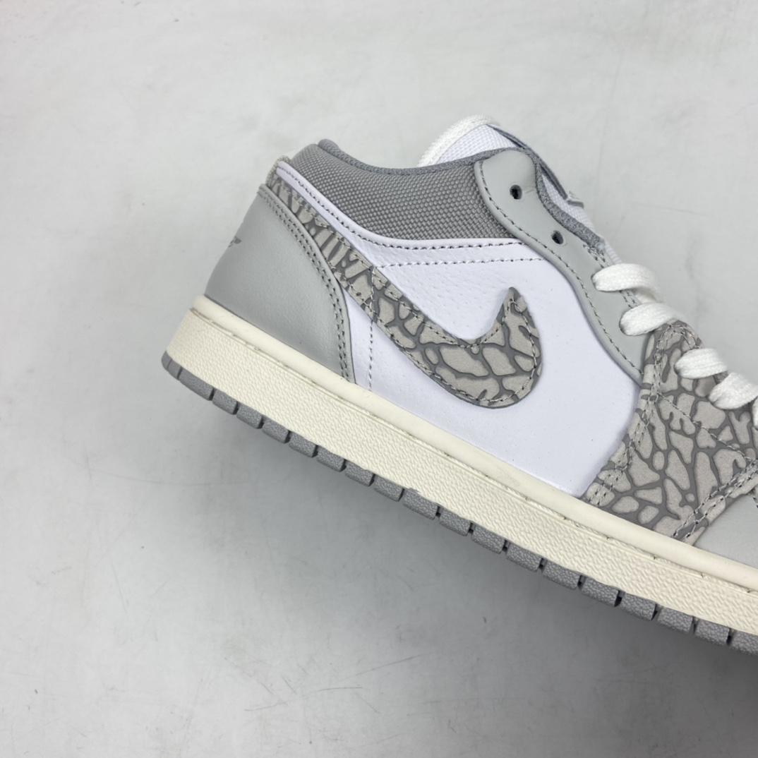 200 Air Jordan 1 Low Prm ”Elephant Print” AJ1 乔1低帮 白灰爆裂纹 DH4269-100