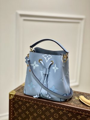 Louis Vuitton LV NeoNoe Bucket Bags Hot Sale Blue Pink Empreinte​ Summer Collection M45709