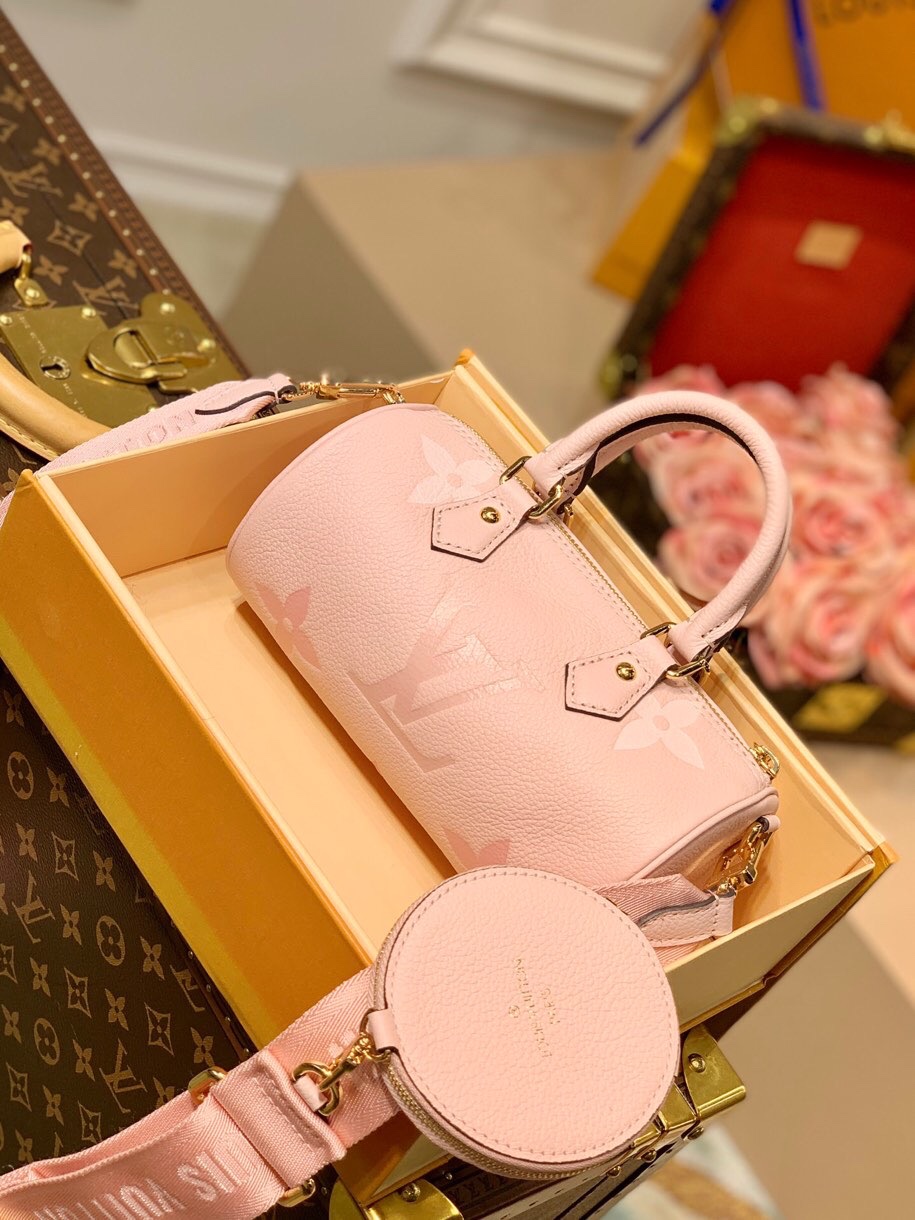 Louis Vuitton LV Papillon BB 圆筒斜挎包 M45707腮红粉