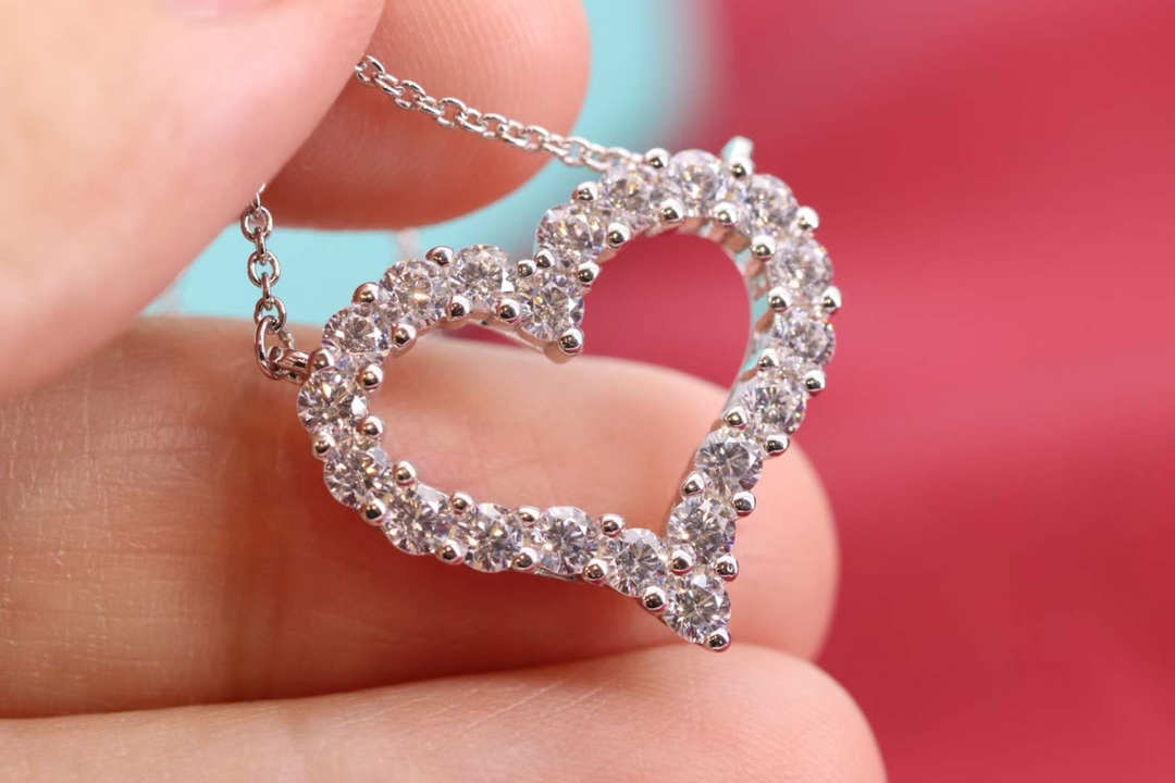 Tiffany & Co. Tiffany&Co 大号满钻爱心 锁骨项链