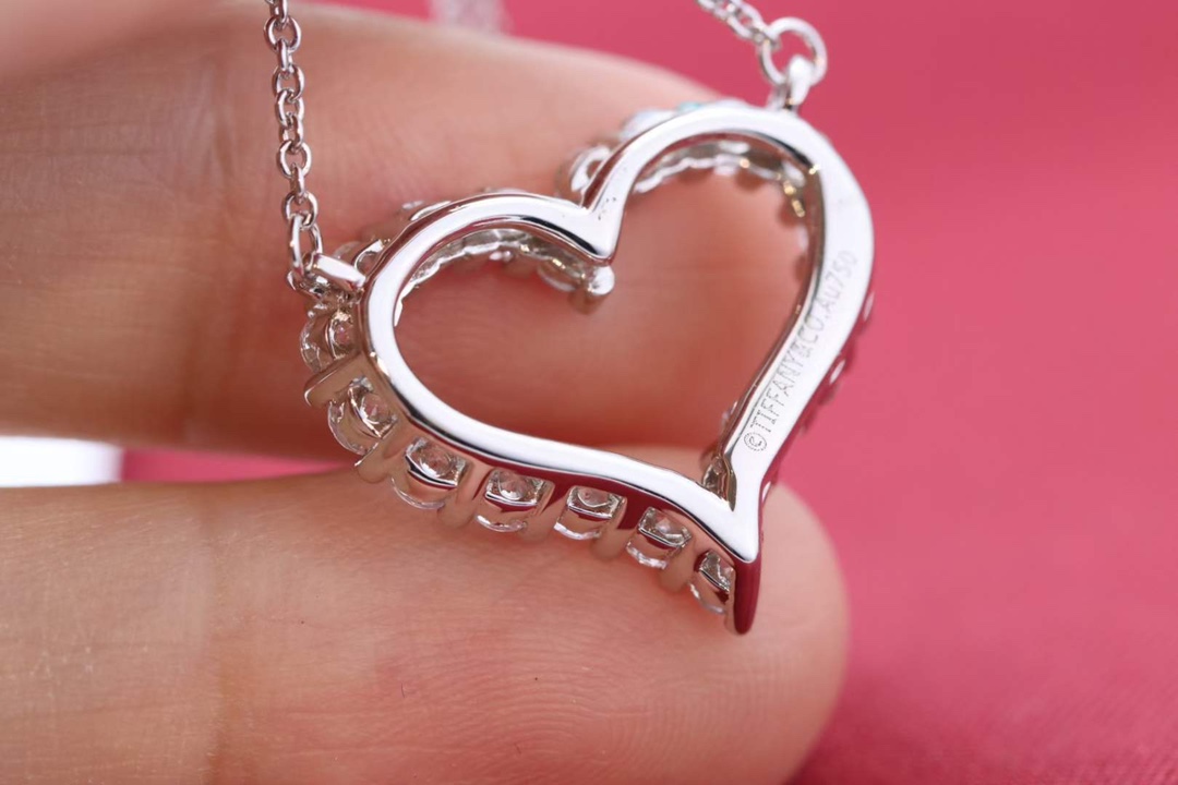 Tiffany & Co. Tiffany&Co 大号满钻爱心 锁骨项链