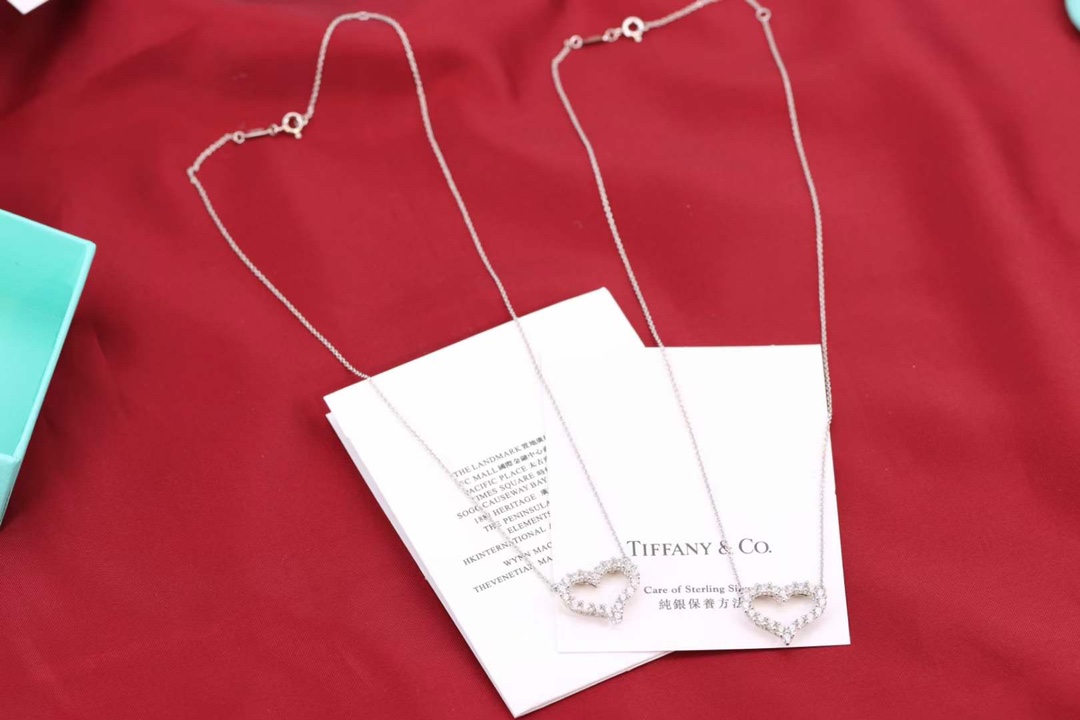 Tiffany & Co. Tiffany&Co 大号满钻爱心 锁骨项链