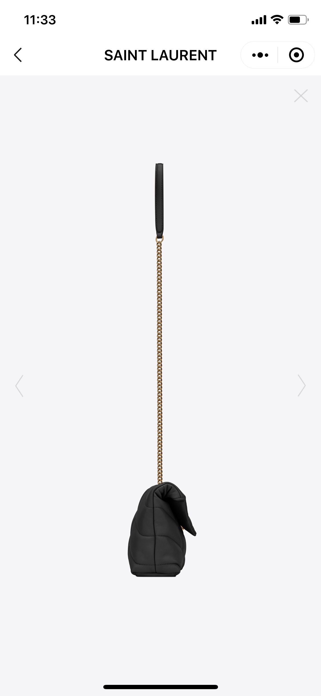 Ysl LOULOU PUFFER 23CM 迷你绗缝小羊皮包 620333黑色/金扣