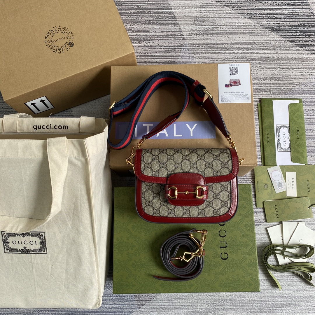 GUCCI Mini sac sellier à mors à double bandoulière
