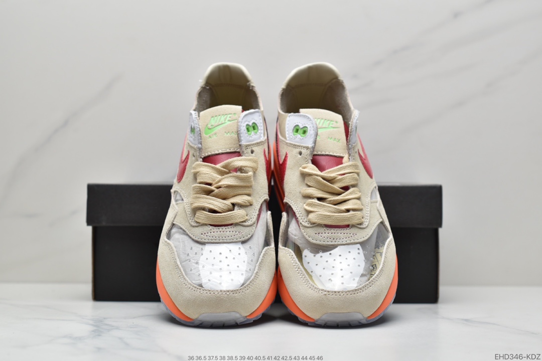 400 CLOT x Nike Air Max 1”K.O.D.”初代复古气垫百搭休闲运动慢跑鞋“死亡之吻2021复刻版”  DD1870-100