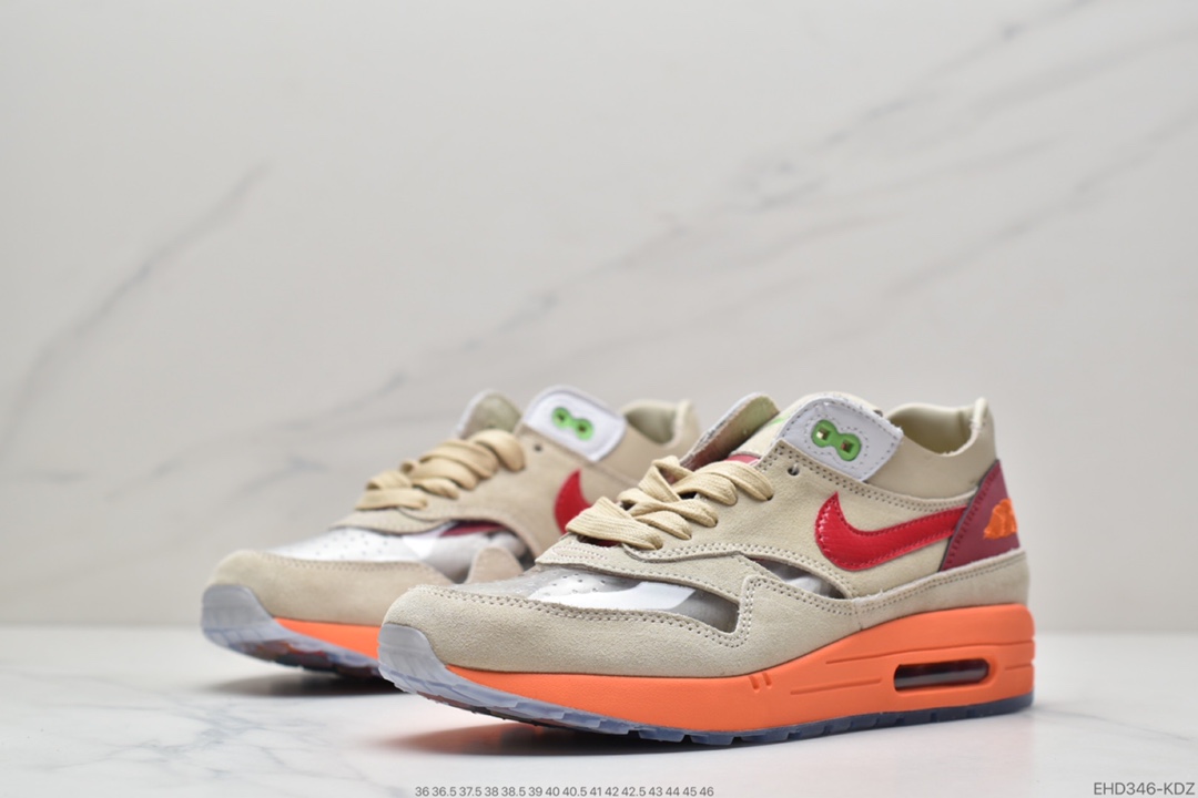 400 CLOT x Nike Air Max 1”K.O.D.”初代复古气垫百搭休闲运动慢跑鞋“死亡之吻2021复刻版”  DD1870-100