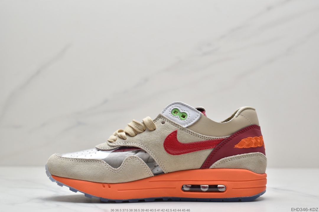 400 CLOT x Nike Air Max 1”K.O.D.”初代复古气垫百搭休闲运动慢跑鞋“死亡之吻2021复刻版”  DD1870-100