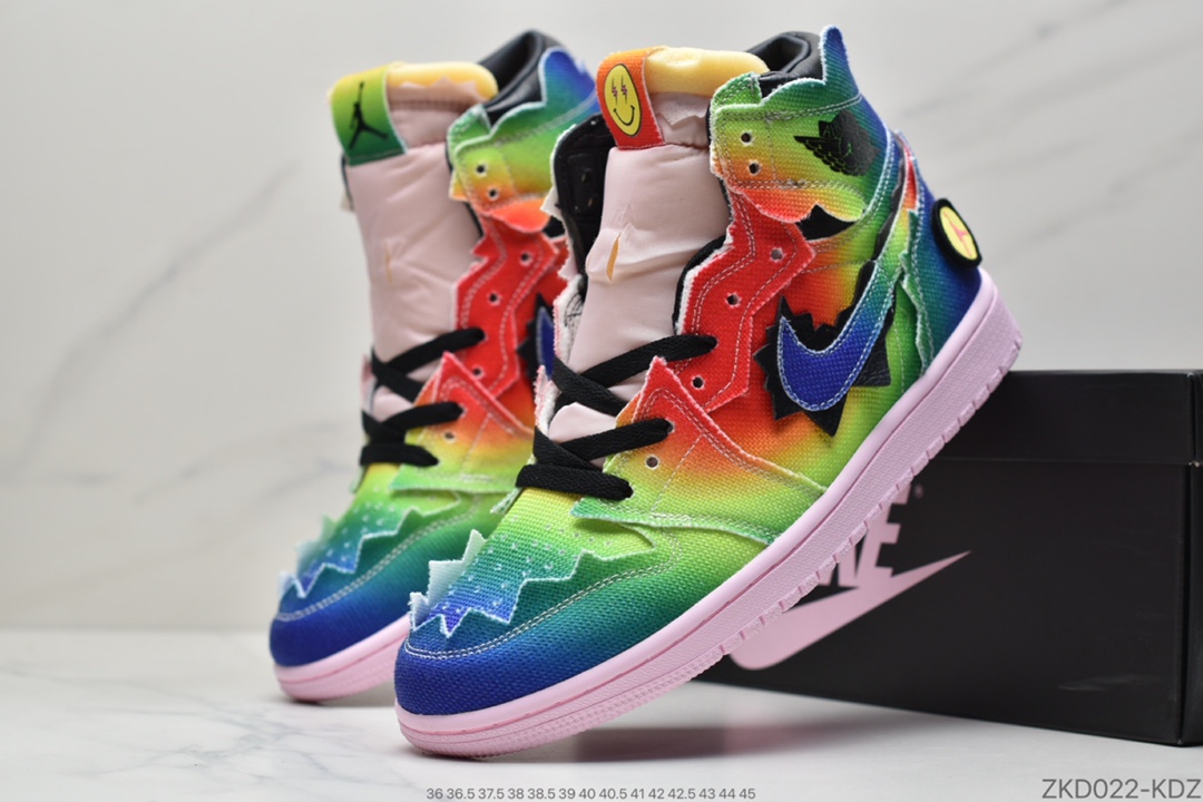 270  J Balvin x Air Jordan 1 High OG彩虹扎染 DC3481-900