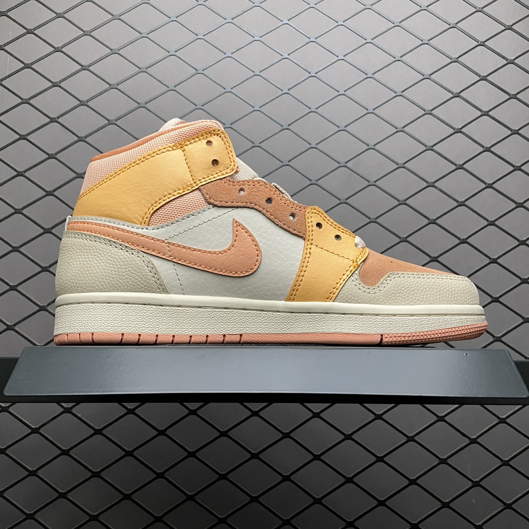 260 Air Jordan 1 Mid  ” Apricot Orange ” 杏橙 AJ1乔1中帮文化篮球鞋 DH4270-800