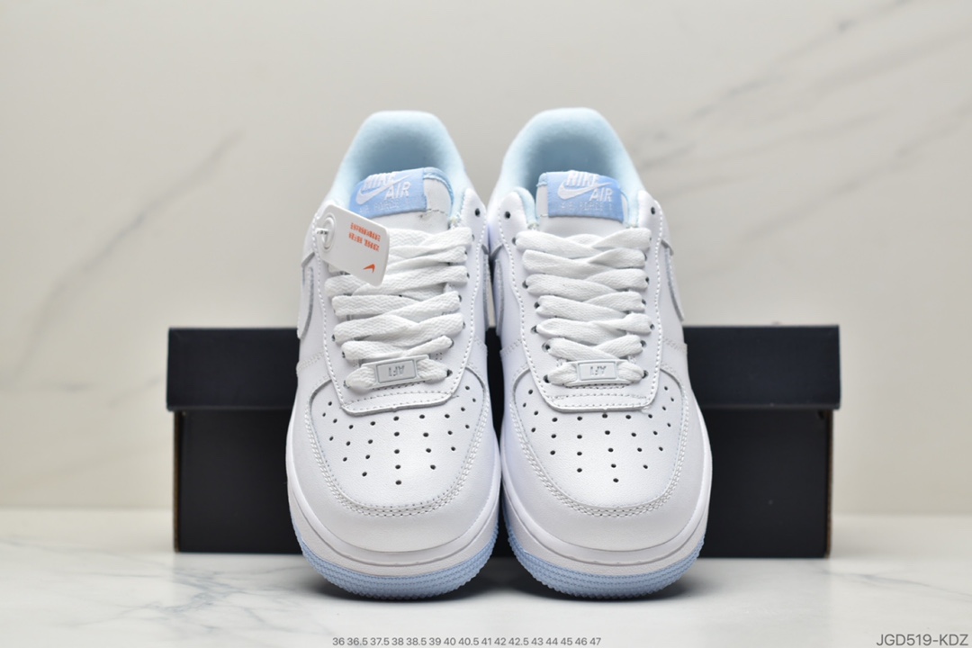 180 耐克Nike WMNS Air Force 1 Low空军一号经典低帮百搭休闲运动板鞋“皮革白蓝” CD6915-103