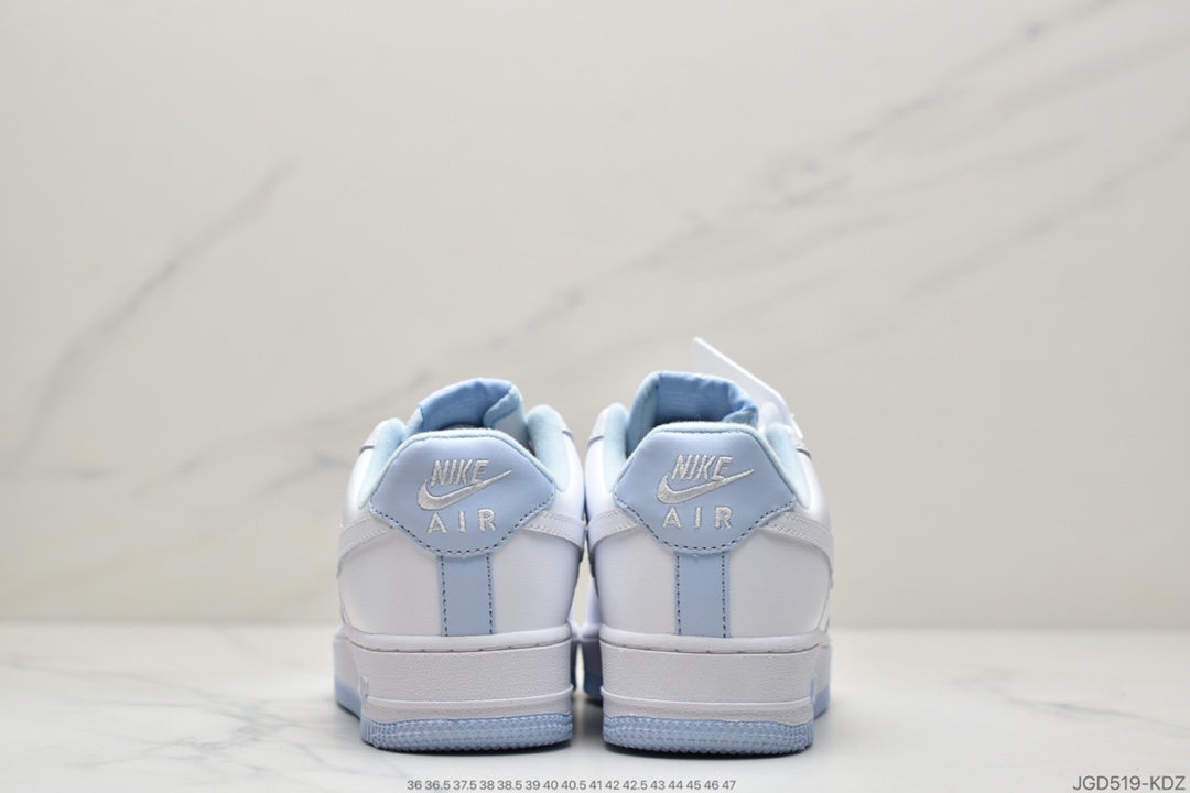 180 耐克Nike WMNS Air Force 1 Low空军一号经典低帮百搭休闲运动板鞋“皮革白蓝” CD6915-103