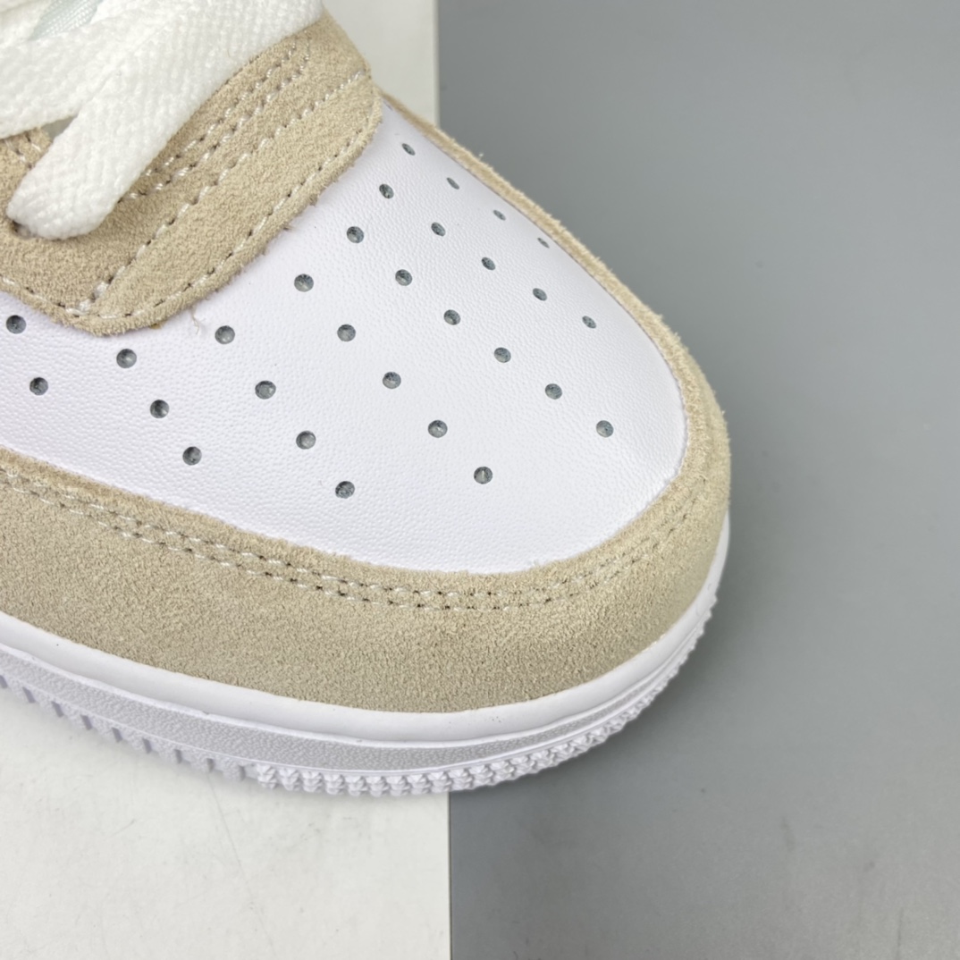 240 Nk Air Force 1 Low 空军一号奶茶白配色头层低帮休闲板鞋 BQ8988-100