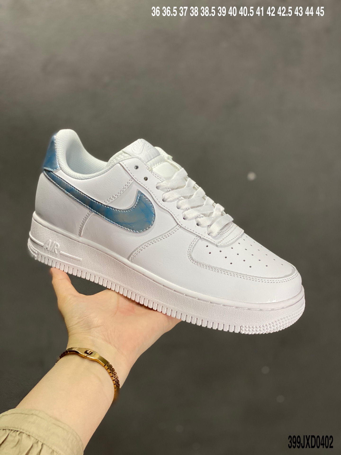 160小红书爆款  Nike Air Force 1 Low ’07 冰蓝满天星低帮空军一号休闲板鞋 3m反光 AQ2566-201