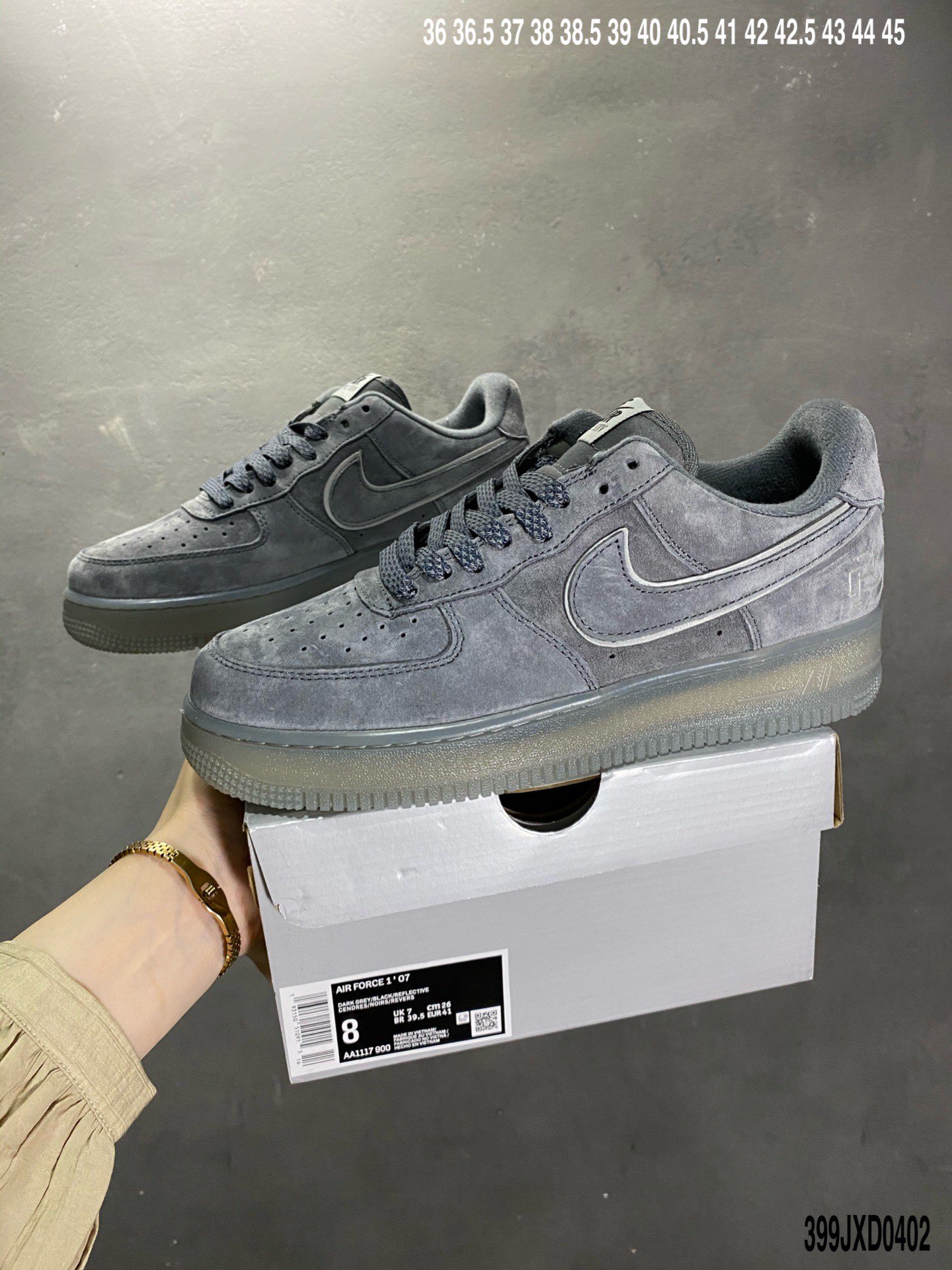 160小红书爆款  Nike Air Force 1 Low ’07 冰蓝满天星低帮空军一号休闲板鞋 3m反光 AQ2566-201
