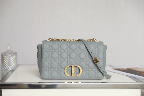 Outlet 1:1 Replica Dior Caro Bags Handbags Gold Grey Embroidery Vintage Cowhide