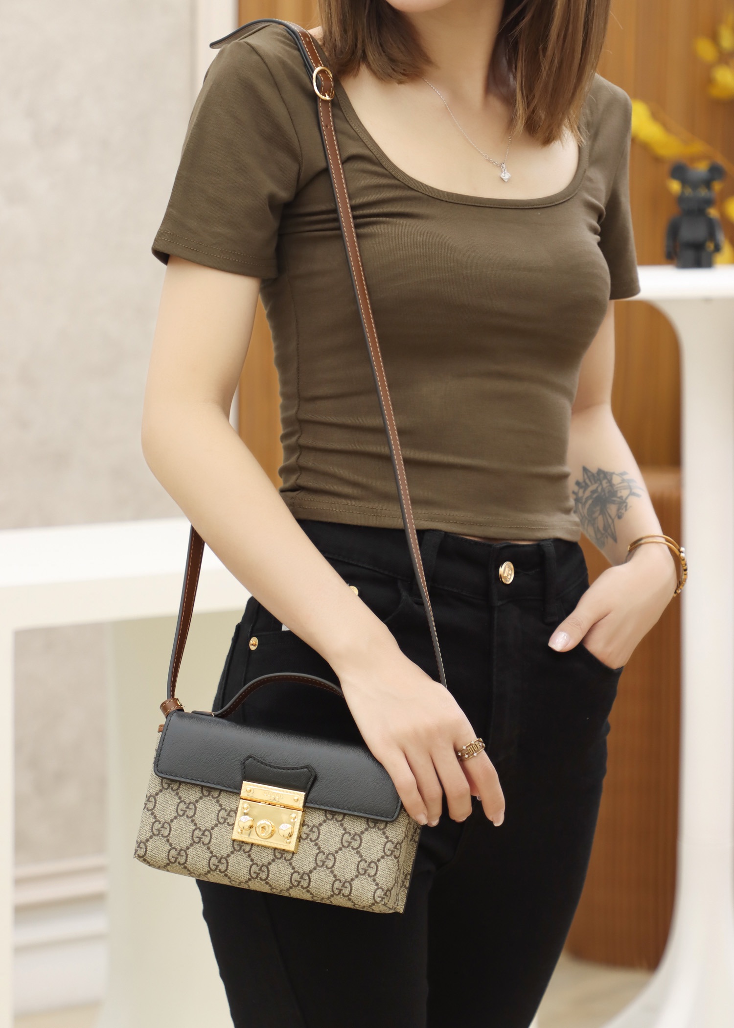 Shop GUCCI Padlock mini bag (652683 96GAG 9763) by N.aykFashion