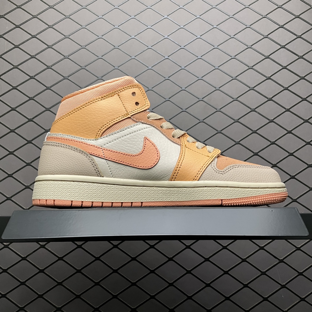 240 Air Jordan 1 Mid  ” Apricot Orange ” 杏橙 AJ1乔1中帮文化篮球鞋 DH4270-800
