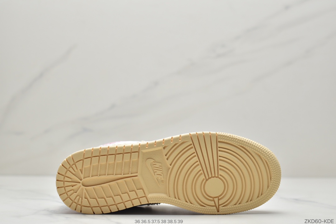 270 Air Jordan 1 Low GS“Paint Drip”粉冰淇淋  CW7104-601