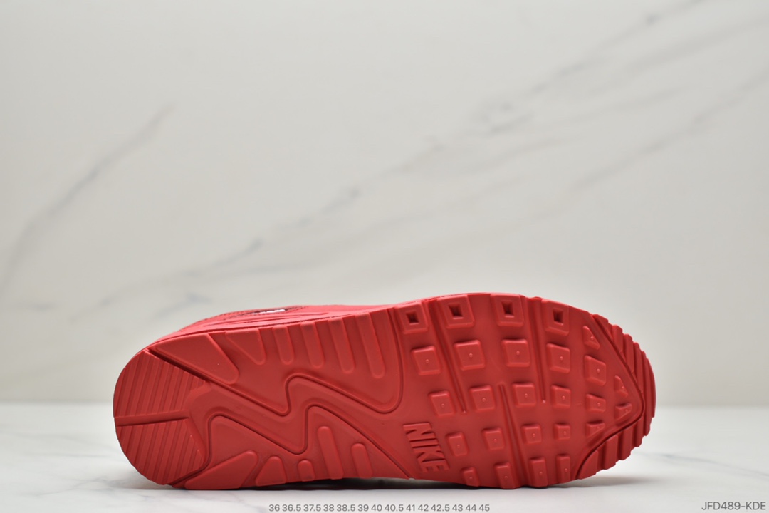 170 耐克Mens Shoes Nike Air Max 90 Essential”Black/Grey/White/Red”复古气垫百搭休闲运动慢跑鞋  AJ1285-602