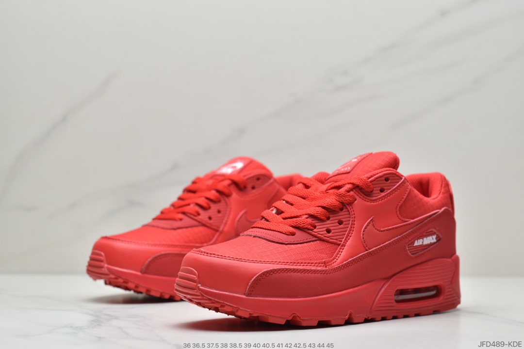170 耐克Mens Shoes Nike Air Max 90 Essential”Black/Grey/White/Red”复古气垫百搭休闲运动慢跑鞋  AJ1285-602